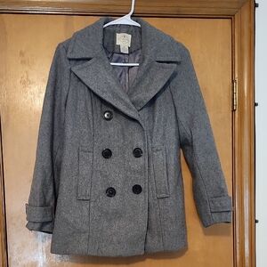 St. John's Bay Gray Double-Breasted Pea Coat